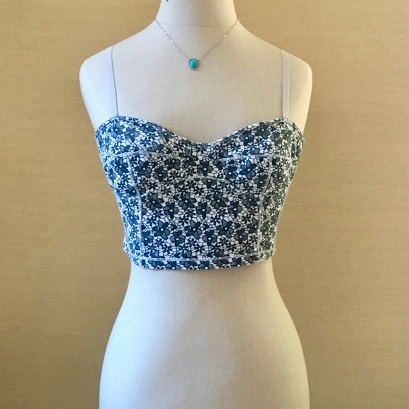 TALULA Floral Lace Print Bustier/Crop Top - Picture 1 of 7